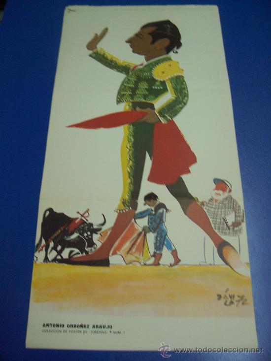 Cartazes Touros: P&Oacute;STER DE &rdquo; TORER&Iacute;AS &rdquo; N&ordm; 7 - ANTONIO ORD&Oacute;&Ntilde;EZ- D&Aacute;VILA ILUSTRADOR - 1972 - ( 31.5 X 61.5 CM.)