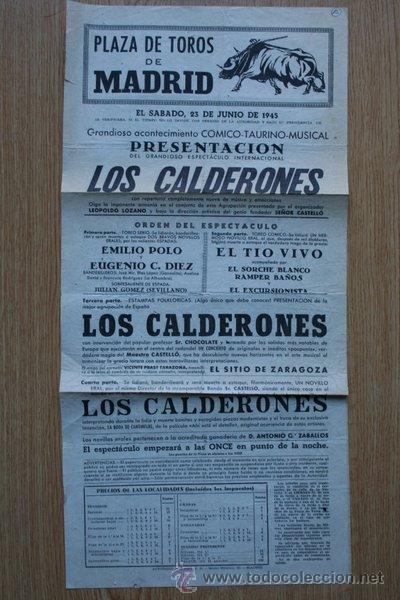 Cartazes Touros: Cartel de toros de Madrid. 23 de junio de 1945. Emili Polo y Eugenio C. D&iacute;ez.