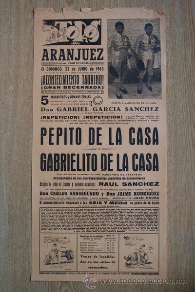 Carteles Toros: Cartel de de Toros de Aranjuez. 1963.