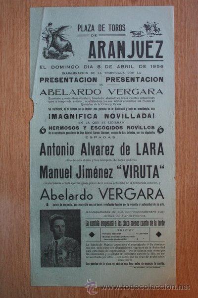 Plakate Stiere: Cartel de de Toros de Aranjuez. 1956.