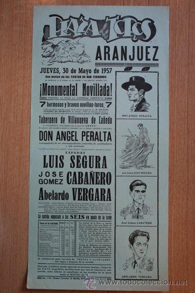 Plakate Stiere: Cartel de de Toros de Aranjuez. 1957.