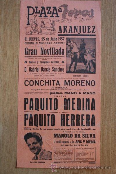 Plakate Stiere: Cartel de de Toros de Aranjuez. 1957.