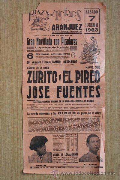Plakate Stiere: Cartel de toros de Aranjuez. 1963.