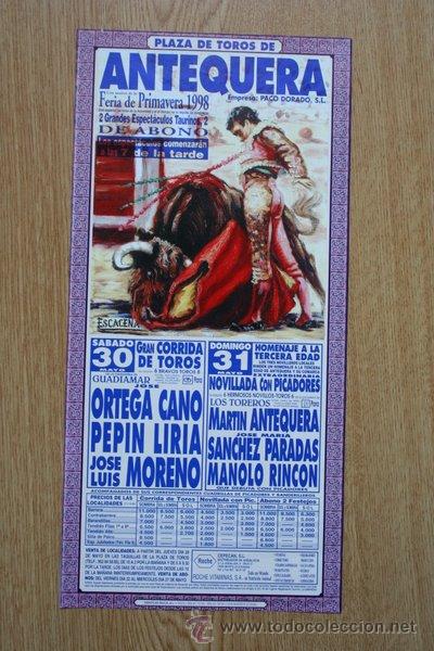 Carteles toros: Cartel de de Toros de Antequera. 1998. - Foto 1