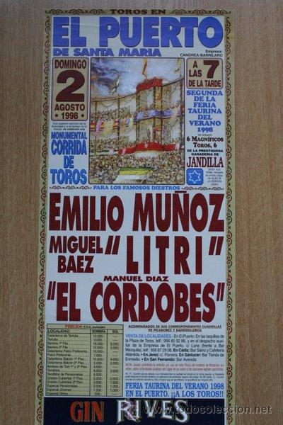 Bull Posters: Cartel de de Toros de El Puerto de Santa Mar&iacute;a. 1998.