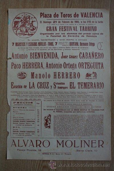 Bull Posters: Cartel de toros de Valencia. 1965.