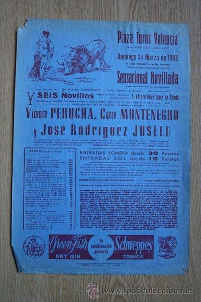 Carteles toros: Cartel de toros de Valencia. 1963. - Foto 1