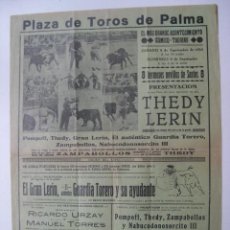 Carteles Toros: CARTEL DE TOROS DE PALMA MALLORCA - AÑO 1934