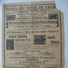 Carteles Toros: CARTEL DE TOROS DE PALMA MALLORCA - AÑO 1928