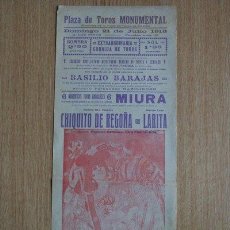 Carteles Toros: CARTEL DE DE TOROS DE BARCELONA. 1918.