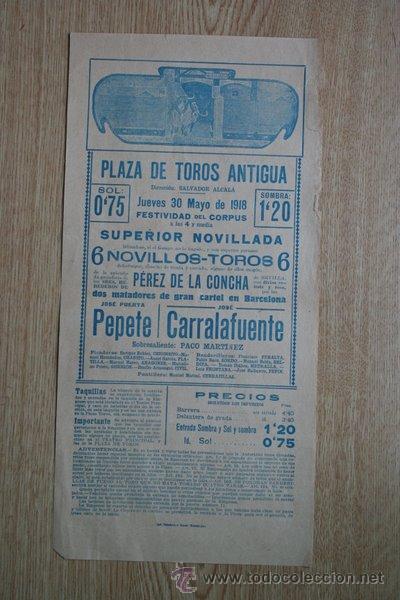Affissi Tauromachia: Cartel de de Toros de Barcelona. 1918.