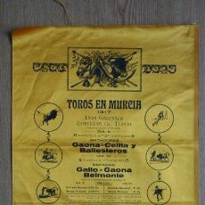 Carteles Toros: CARTEL DE DE TOROS DE MURCIA. 1917.. Lote 24610021