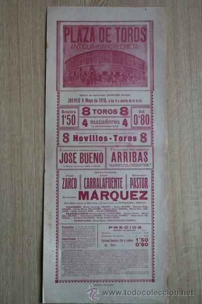 Carteles toros: Cartel de de Toros de Barcelona. 1918. - Foto 1
