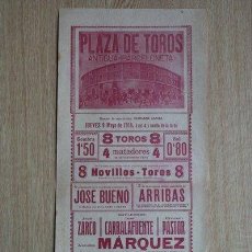 Carteles Toros: CARTEL DE DE TOROS DE BARCELONA. 1918.. Lote 24610047