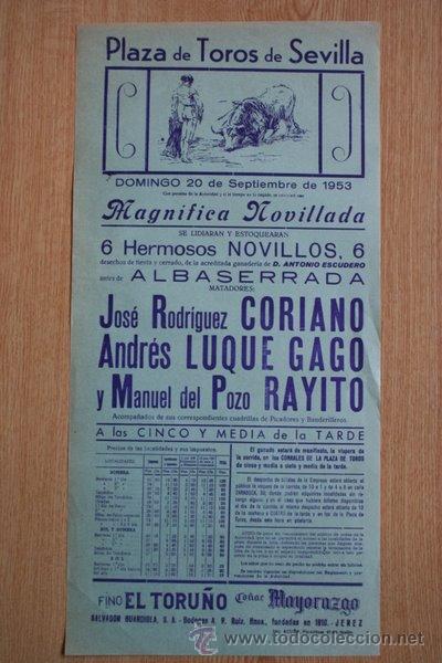 Carteles toros: Cartel de toros de Sevilla. 1953. - Foto 1