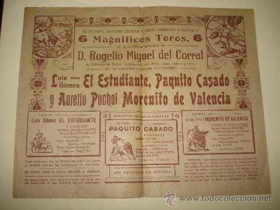 Carteles toros: Gran Programa de Corrida de Toros en 1942 de la Plaza de Toros de Valencia . - Foto 2