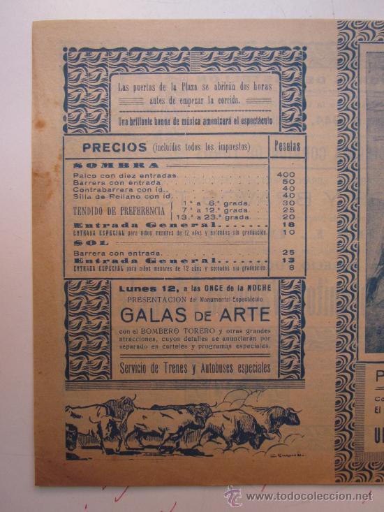 Carteles toros: PROGRAMA DE TOROS - CASTELLON - 11 DE JUNIO DE 1944 - Foto 3