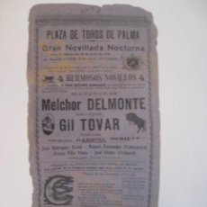 Carteles Toros: CARTEL DE TOROS - PALMA MALLORCA - 19 DE JULIO DE 1924