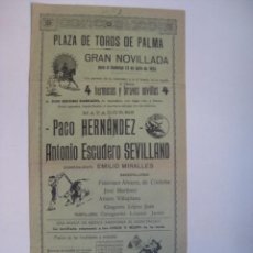 Carteles Toros: CARTEL DE TOROS - PALMA MALLORCA - 13 DE JULIO DE 1924