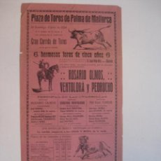 Carteles Toros: CARTEL DE TOROS - PALMA MALLORCA - 6 DE JULIO DE 1924