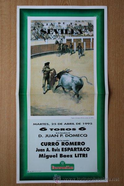 Carteles toros: Cartel de toros de Sevilla. 1995. - Foto 1