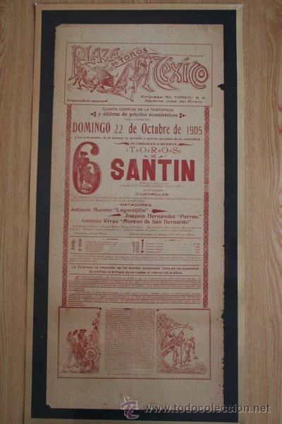 Carteles toros: Cartel de toros de M&eacute;xico. 1905. - Foto 1