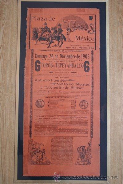 Carteles toros: Cartel de toros de M&eacute;xico. 1905. - Foto 1