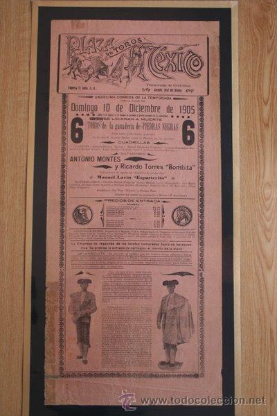 Carteles toros: Cartel de toros de M&eacute;xico. 1905. - Foto 1