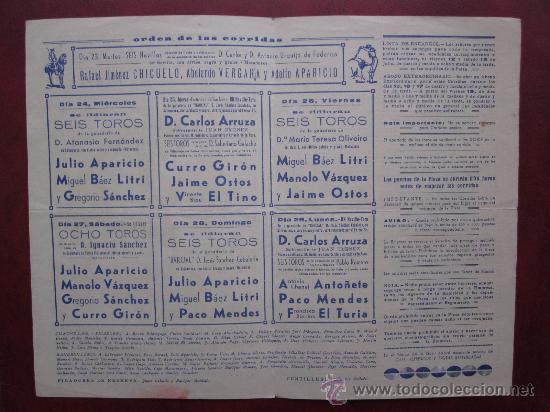 Carteles toros: PROGRAMA DE TOROS - VALENCIA - JULIO DE 1957 - ILUSTRADOR: J. REUS - Foto 2