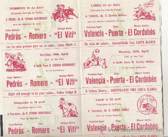 Carteles toros: PAGINA 2 Y 3 CORRIDAS DEL DOMINGO 19 Y LUNES 20 DE ABRIL DE 1964 - Foto 3