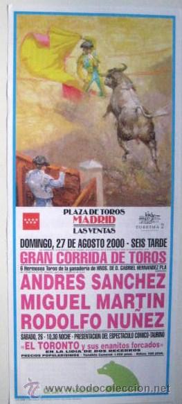 Carteles toros: PLAZA DE TOROS DE LAS VENTAS  A&Ntilde;O 2000..ENVIO GRATIS&iexcl;&iexcl;&iexcl; - Foto 1
