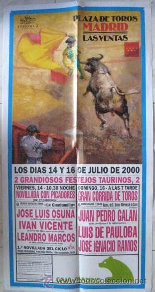 Carteles toros: PLAZA DE TOROS DE LAS VENTAS  A&Ntilde;O 2000. ...ENVIO GRATIS&iexcl;&iexcl;&iexcl; - Foto 1