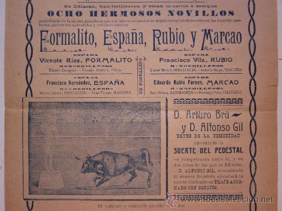 Carteles toros: CARTEL TOROS - VALENCIA - JUNIO DE 1905 - Foto 3