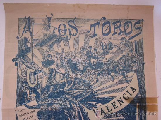 Carteles toros: CARTEL TOROS - VALENCIA - ABRIL DE 1908 - Foto 2