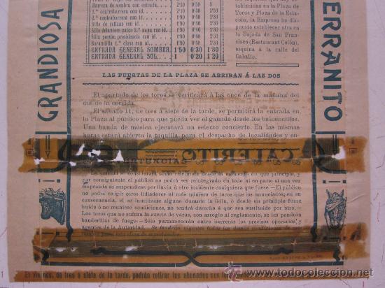 Carteles toros: CARTEL TOROS - VALENCIA - ABRIL DE 1908 - Foto 10