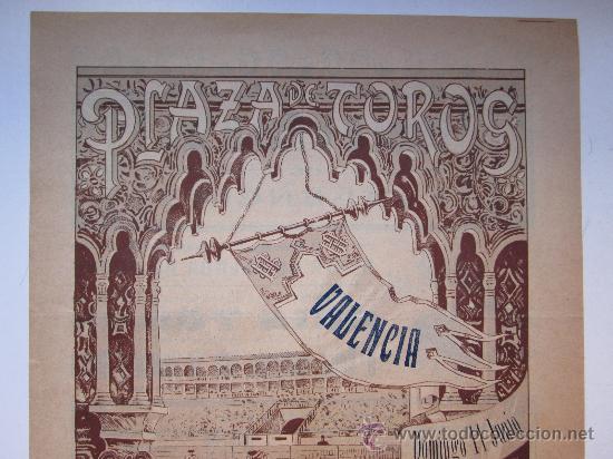 Carteles toros: CARTEL TOROS - VALENCIA - JUNIO DE 1911 - Foto 2