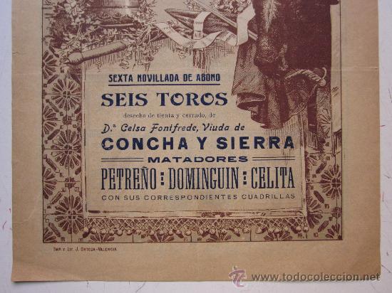 Carteles toros: CARTEL TOROS - VALENCIA - JUNIO DE 1911 - Foto 5