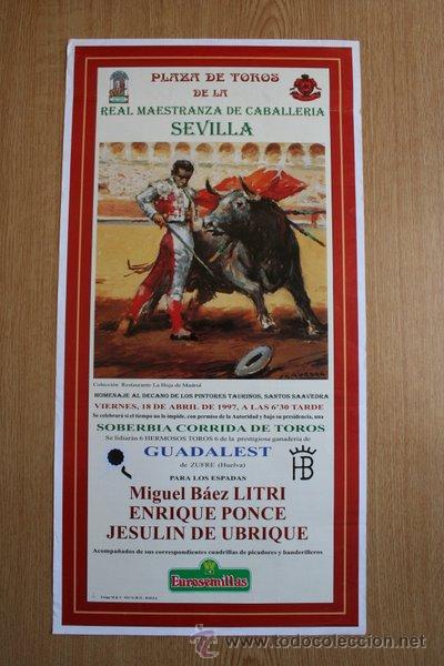 Carteles toros: Cartel de toros de Sevilla. 1997. - Foto 1