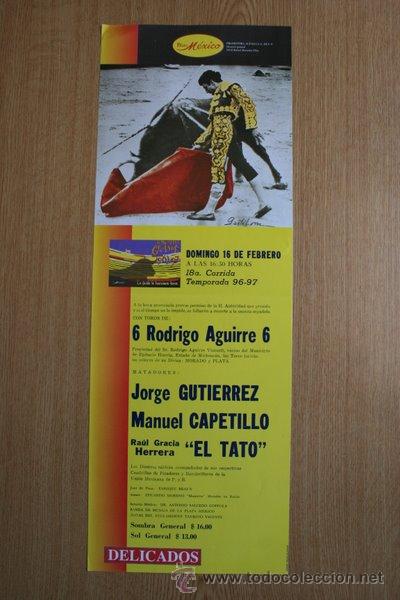 Carteles toros: Cartel de toros de M&eacute;xico. 1997. - Foto 1