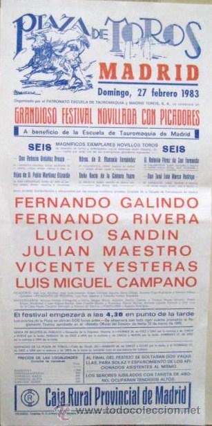 Carteles toros: PLAZA DE TOROS MADRID. 1983  ENVIO GRATIS&iexcl;&iexcl;&iexcl; - Foto 1