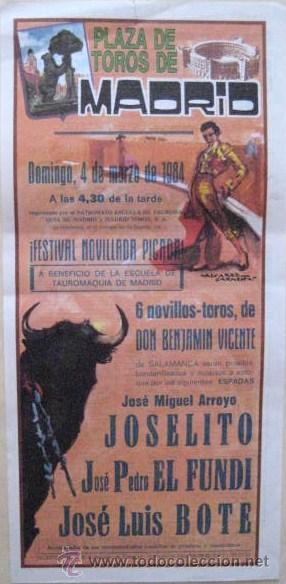 Carteles toros: LAS VENTAS. MADRID.1984 ENVIO GRATIS&iexcl;&iexcl;&iexcl; - Foto 1