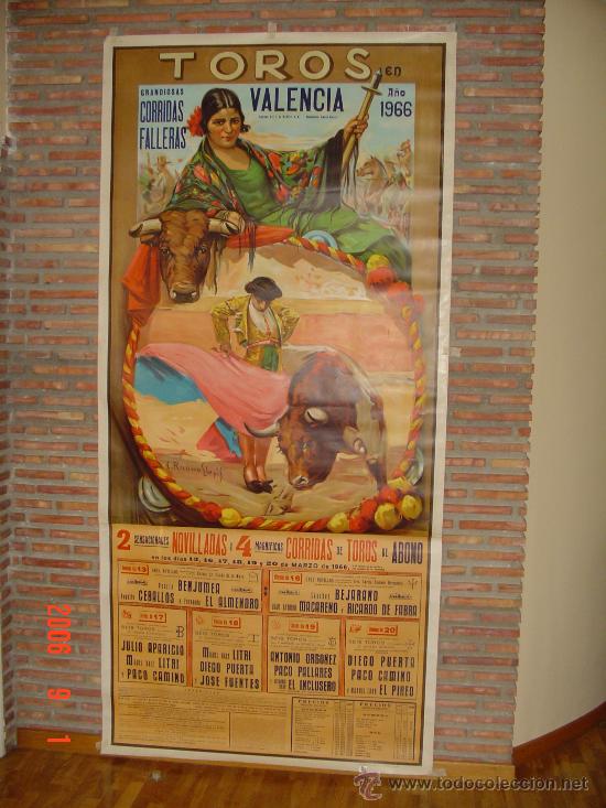 Carteles toros: CORRIDAS FALLERAS 1966.013 - Foto 1