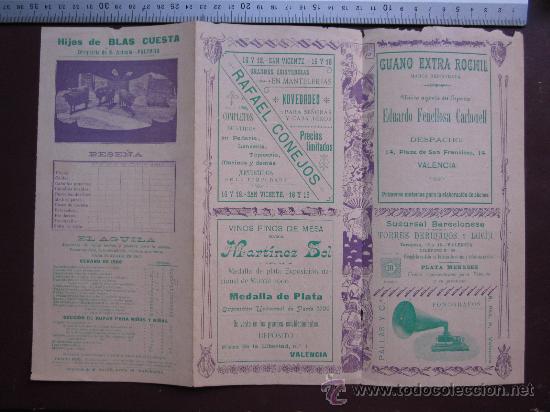 Carteles toros: PROGRAMA TOROS VALENCIA - A&Ntilde;O 1900 - IMP. LIT. ORTEGA - Foto 7