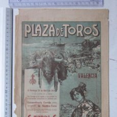 Carteles Toros: CARTEL TOROS VALENCIA - ABRIL DE 1915 - IMP. LIT, E. MIRABET, VALENCIA - GENARO PALAU