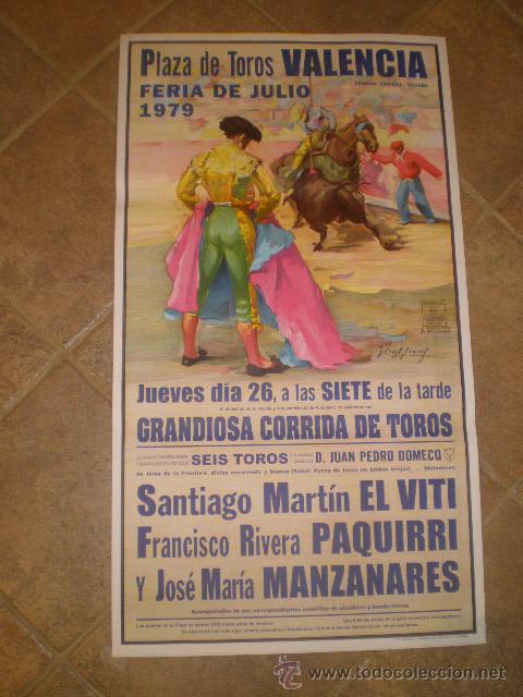 Carteles toros: CARTEL DE TOROS VALENCIA 1979 - Foto 1