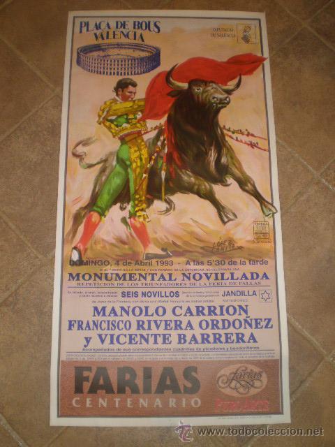 Carteles toros: CARTEL DE TOROS - VALENCIA 1993 - Foto 1