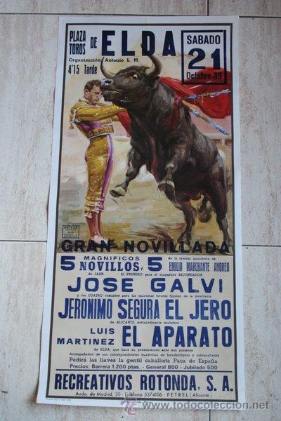 Carteles toros: Cartel de toros de Elda. 21 de octubre de 1989. - Foto 1