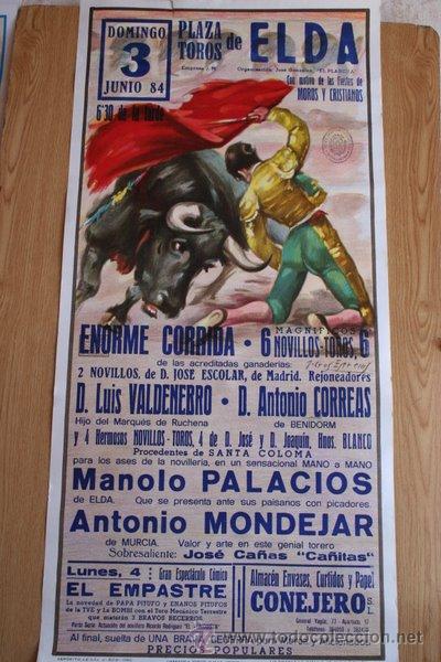Carteles toros: Cartel de toros de Elda. 3 de junio de 1984. - Foto 1
