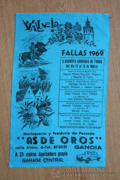 Carteles toros: Cartel de toros de Valencia. Fallas 1969. - Foto 1