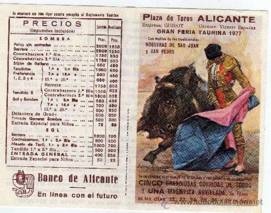 Carteles toros: programa de toros de alicante junio 1977 - Foto 1